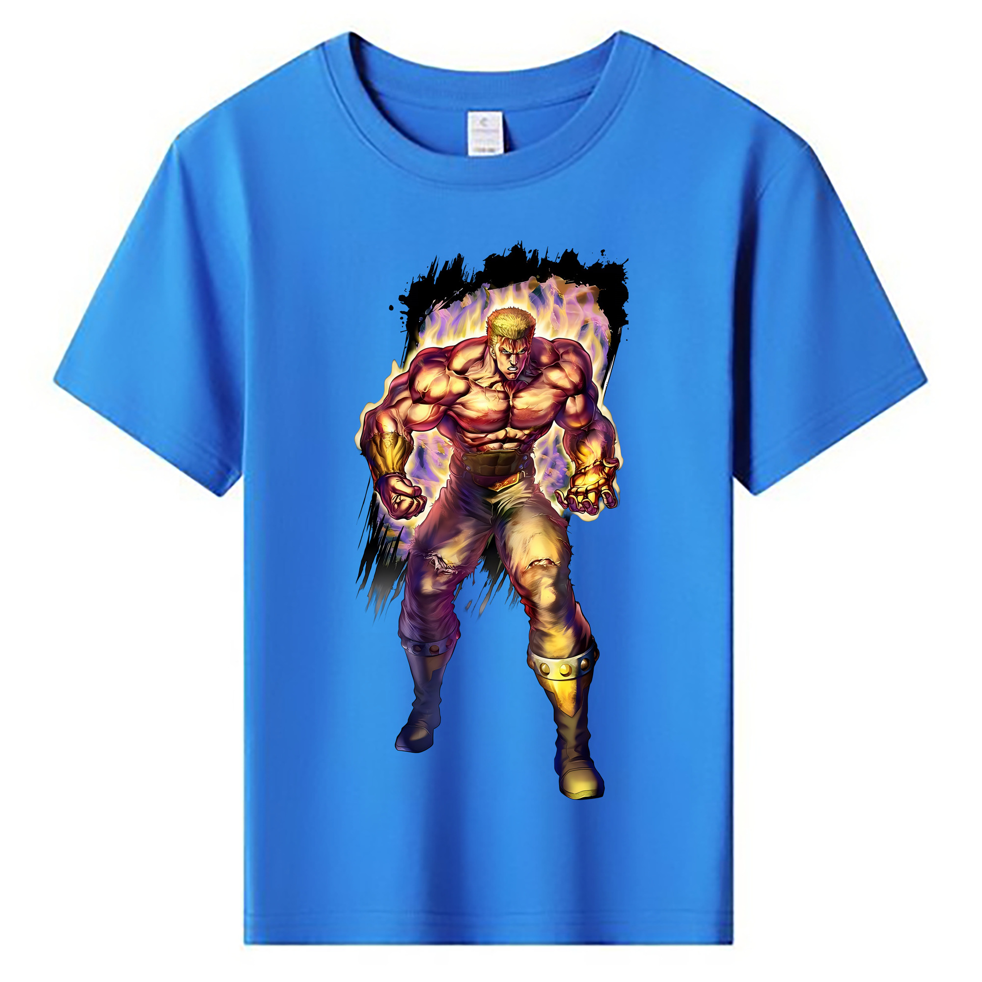 （画像用） 北斗の拳 Fist of the North Star 綿100％キッズTシャツ（フロントプリント）